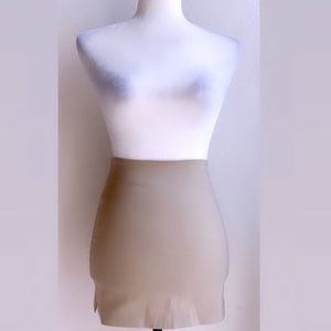 Beige Micro Mini Skirt W/ Side Slits